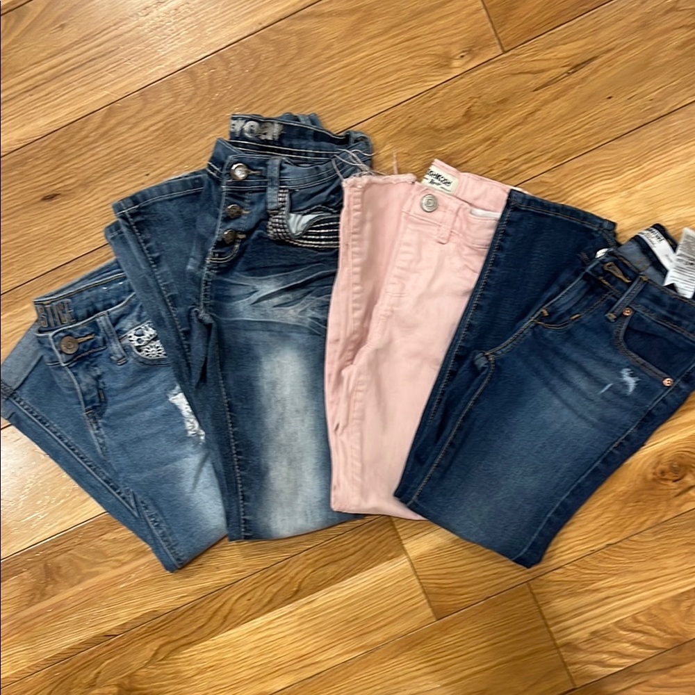 Girl’s Jeans Bundle - Blue, Pink - Size 7